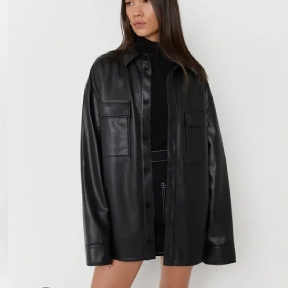 OAK + FORT Black Shirt Jacket